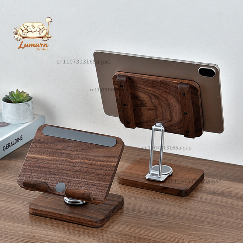 Desk Setup With Ipad - Supporto per iPad in noce nero
