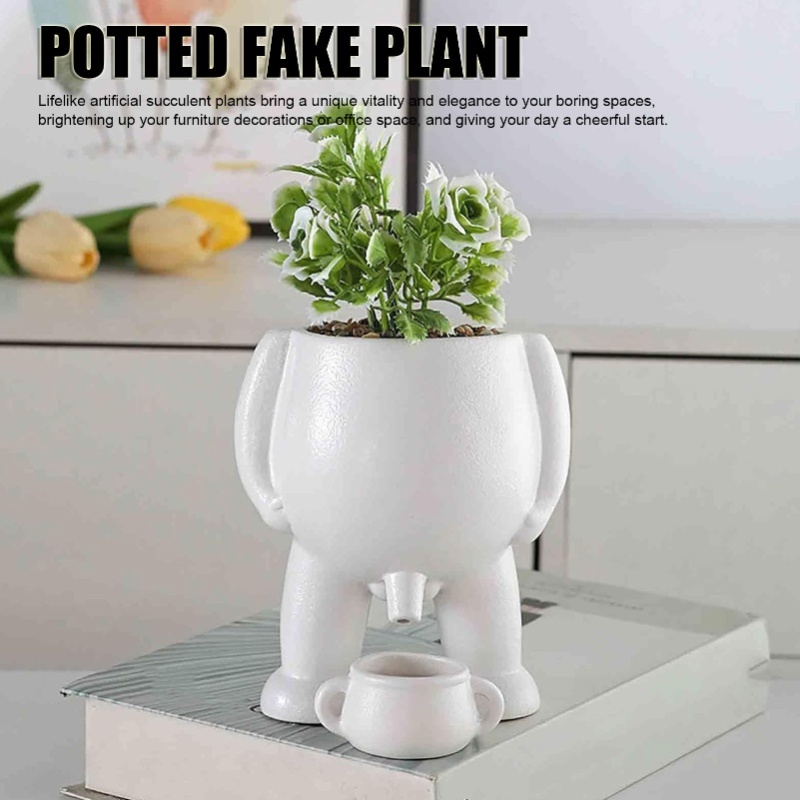 Desk Setup Plant - Vaso in Ceramica Innovativo a Forma