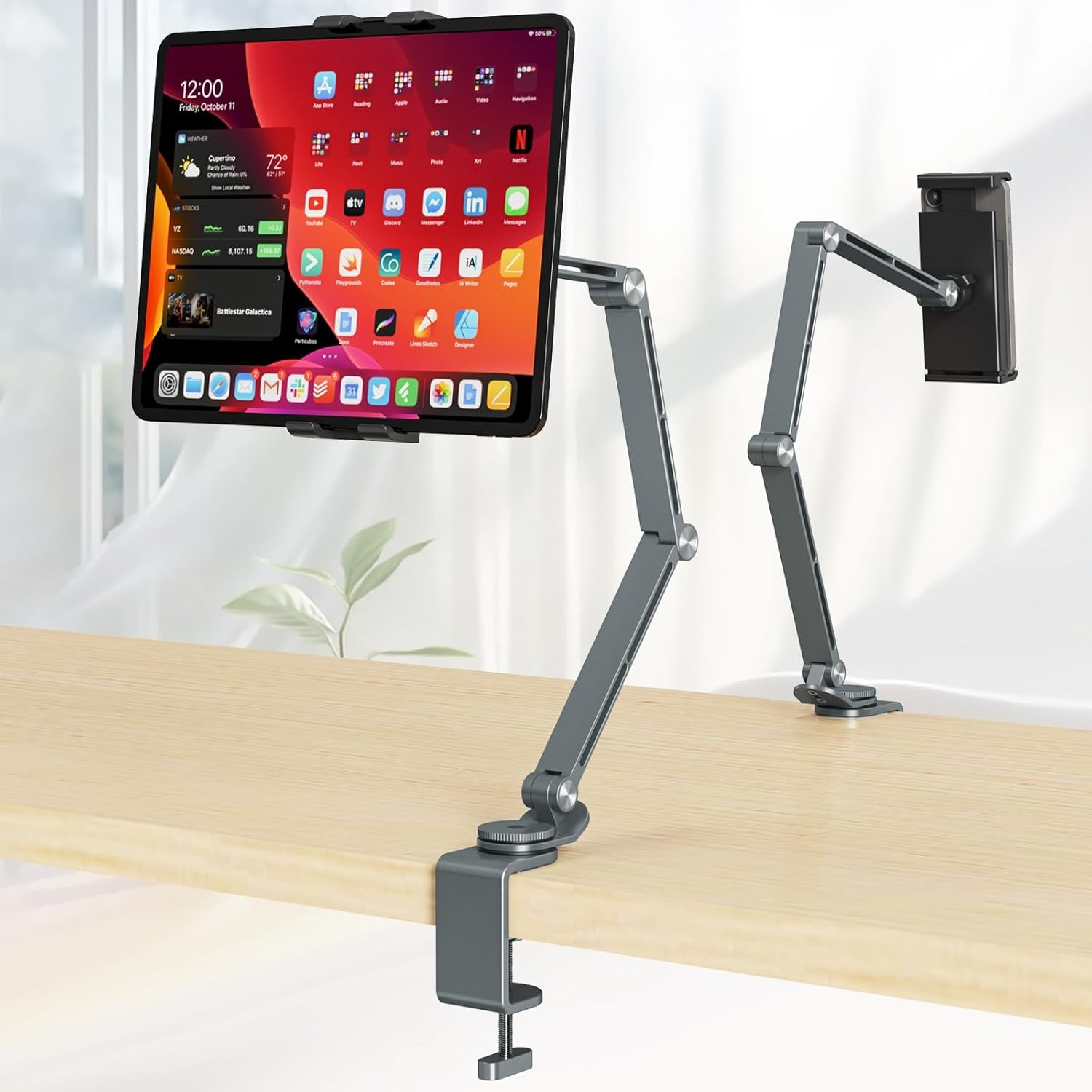 Desk Setup Monitor Arm - Supporto per iPad per scrivania Supporto