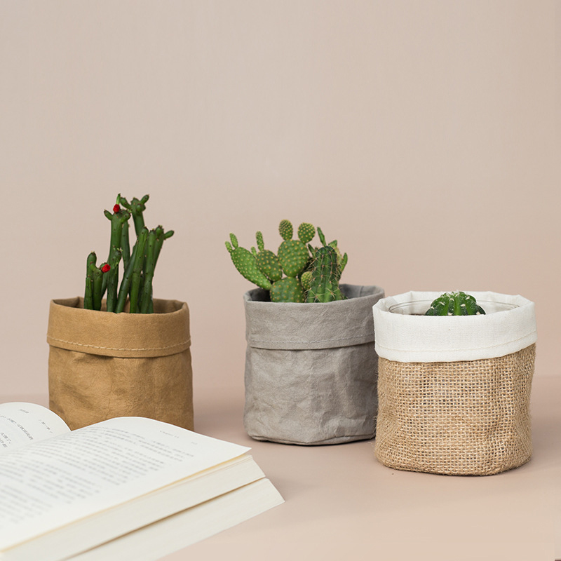 Desk Setup Plant - Cesto di fiori in carta Kraft