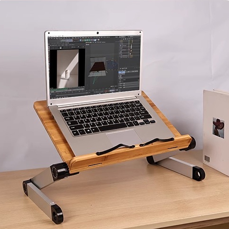 Desk Setup With Ipad - Tavolino da Letto Regolabile in Bambù,