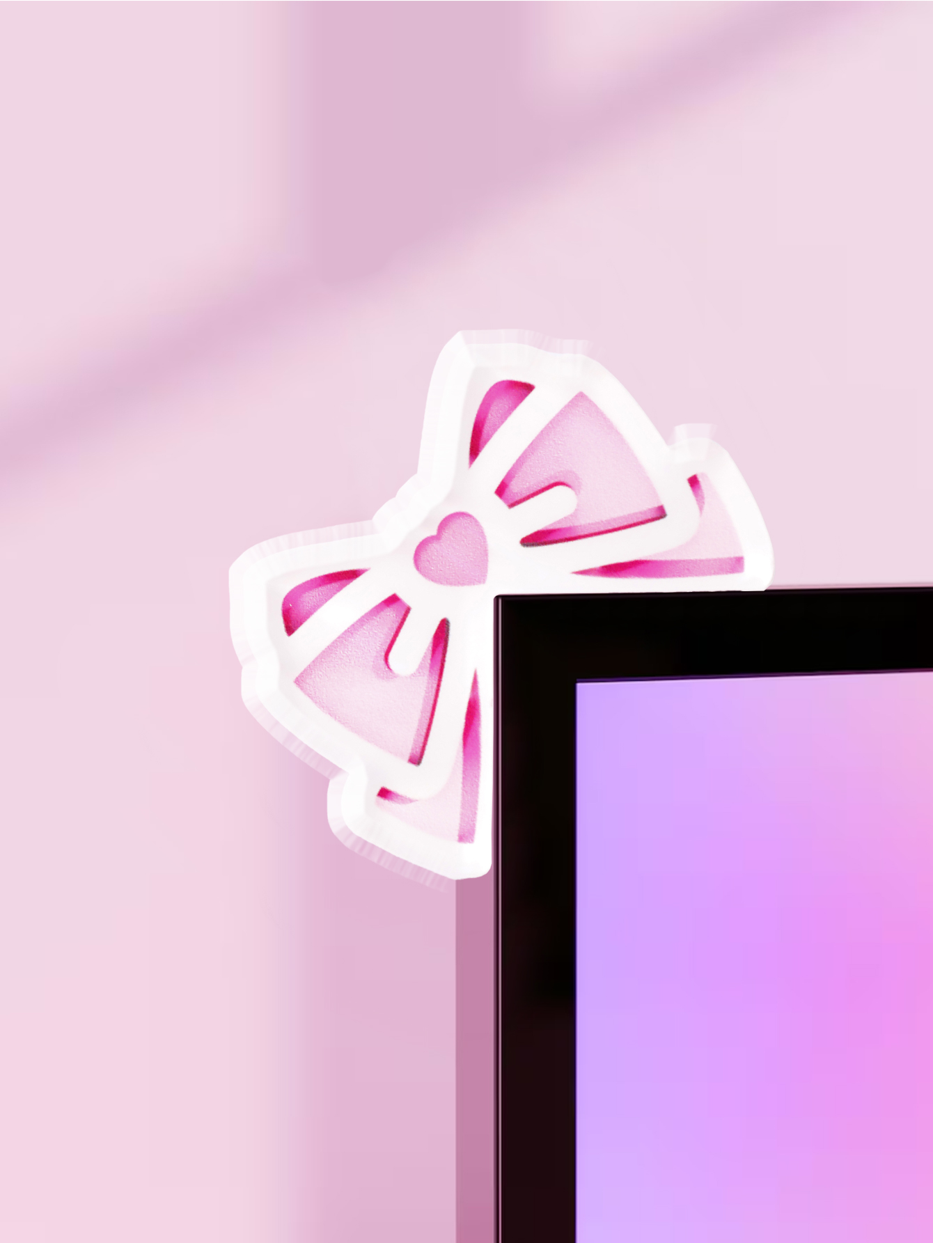 Desk Setup Gaming - Decorazione per monitor con fiocco Kawaii