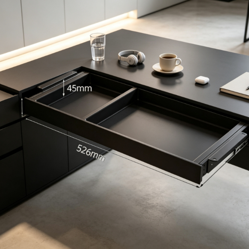 Desk Setup Office - Vassoio portaoggetti estraibile premium da scrivania,