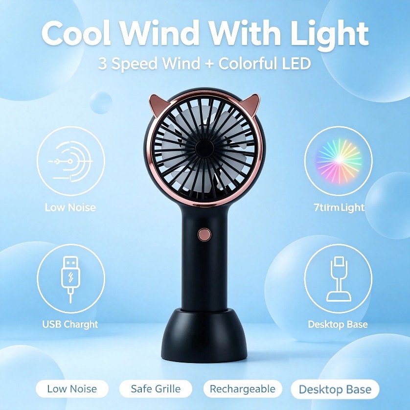 Ventilatore Portatile a Forma  - Led Desk Light Usb recensione e prezzo
